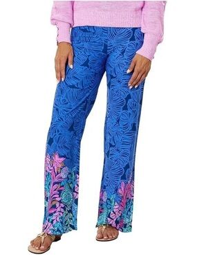 Lilly Pulitzer Bal Harbour Palazzo Pants in the Aegean Navy Calypso Coast print